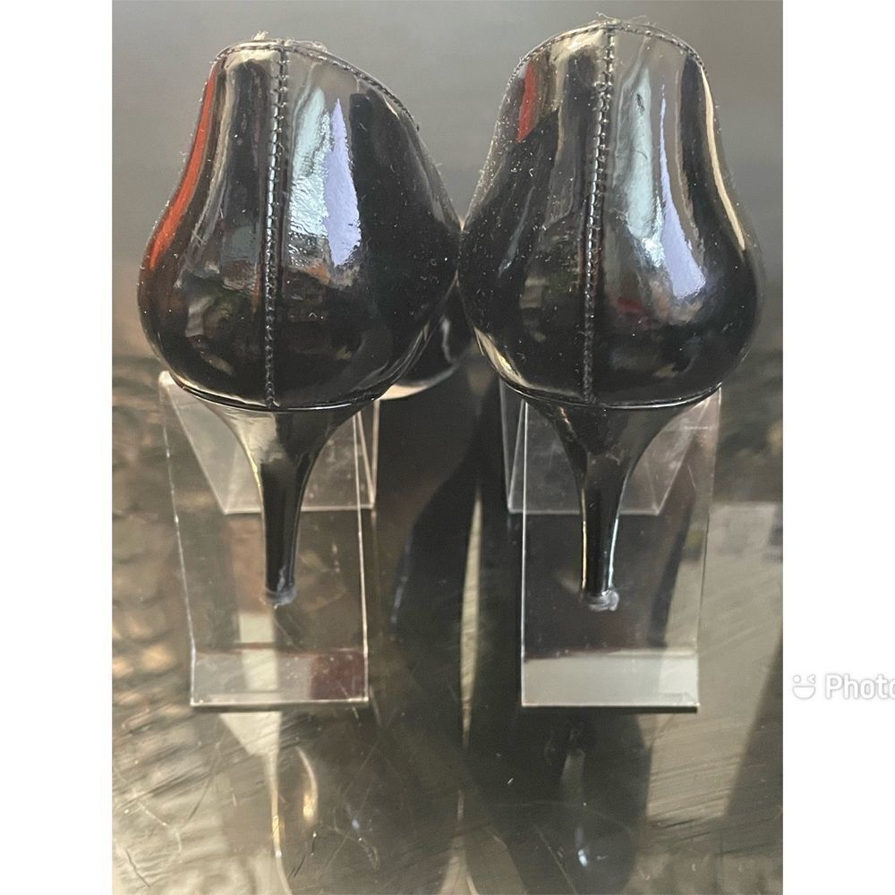 Kate Spade New York Black Patent Leather Heels 3”Size 6.5 Made in Italy Slip On - Picture 5 of 9